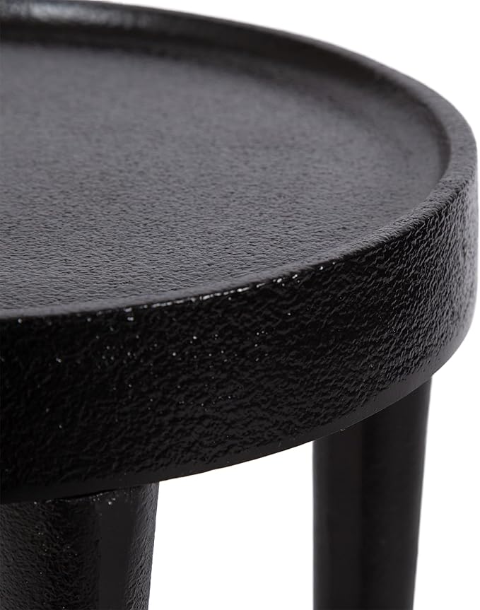 Kate and Laurel Rava Modern Metal Round Drink Table; 10 x 10 x 21; Black; Cast - Image 6