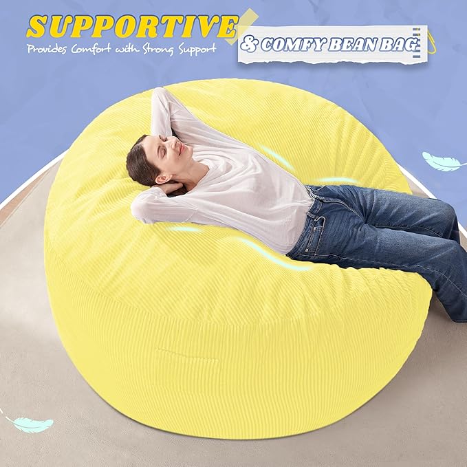 HABUTWAY 3FT Bean Bag Chair, Giant Bean Bag Chairs - Image 5