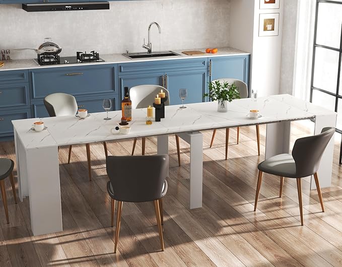 KEIKI 20-118.5"L Extendable Foldable Dining Room Table by Unknown