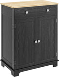 HOMCOM Sideboard with Solid Wood Countertop, Modern Kitchen Storage Cabinet by HOMCOM