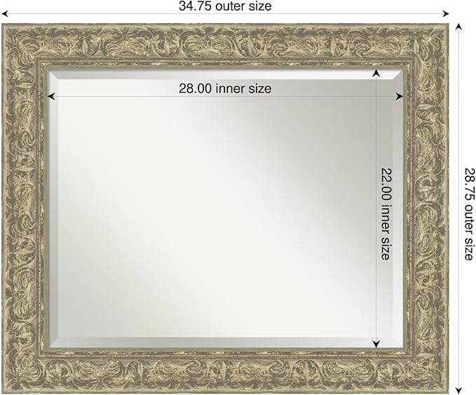 Amanti Art Silver Bathroom Mirror - Image 3
