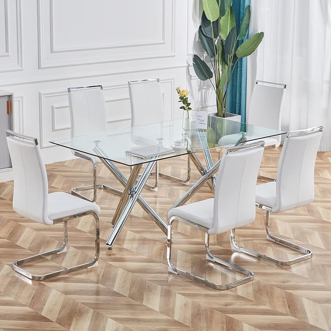 Dining Chairs Set, Kitchen Modern Metal Chairs - Image 3