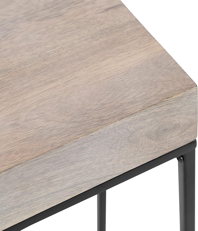 Kate and Laurel Karlsen Wood and Metal Narrow Side Table; 16 x 24 x 8; - Image 7