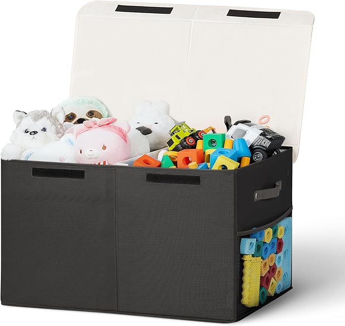 80L Large Toy Storage Box with Lid, Large Toy Box Chest by Unknown