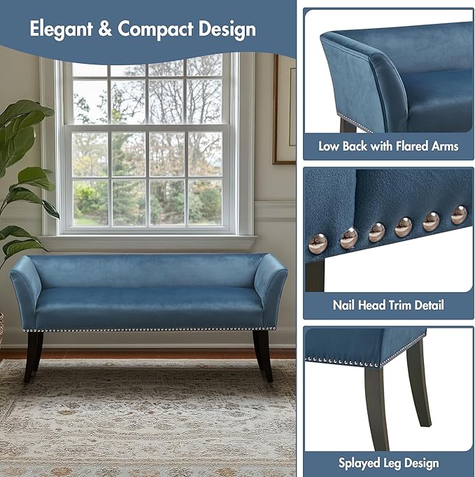 Madison Park Accent Bench, Upholstered - Image 4
