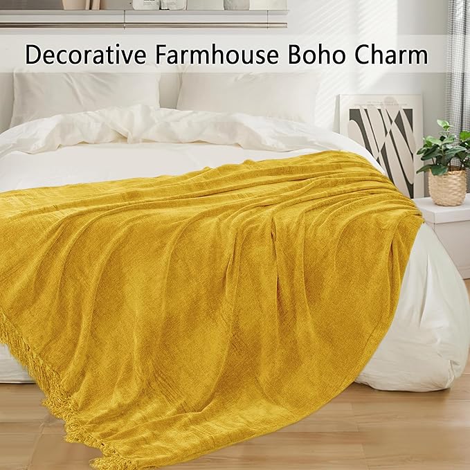 Chenille Throw Blanket for Couch 60"X 80" Twin, Soft Cozy Throws - Image 5