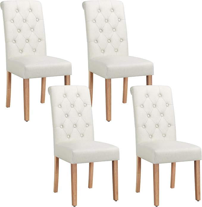 Yaheetech Dining Chairs Set of 4 Fabric Upholstered Dining Room Chairs by Yaheetech