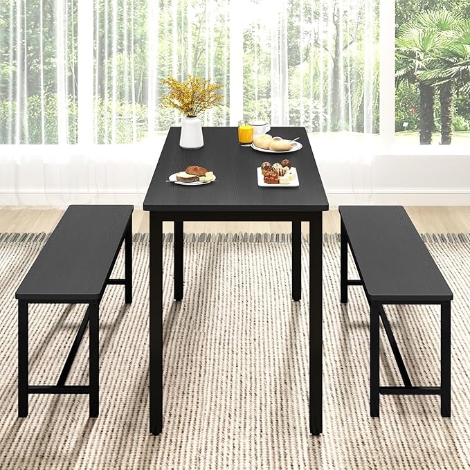 Rovibek 43" Dining Table Benches Set - Image 5