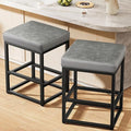 Counter Height Bar Stools Set of 2, Faux Leather Counter Stools by Raynesys