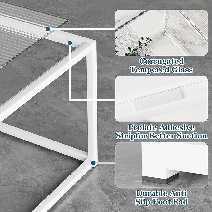 ​​​​​​​​Glass Coffee Table Square Coffee Table - Image 5