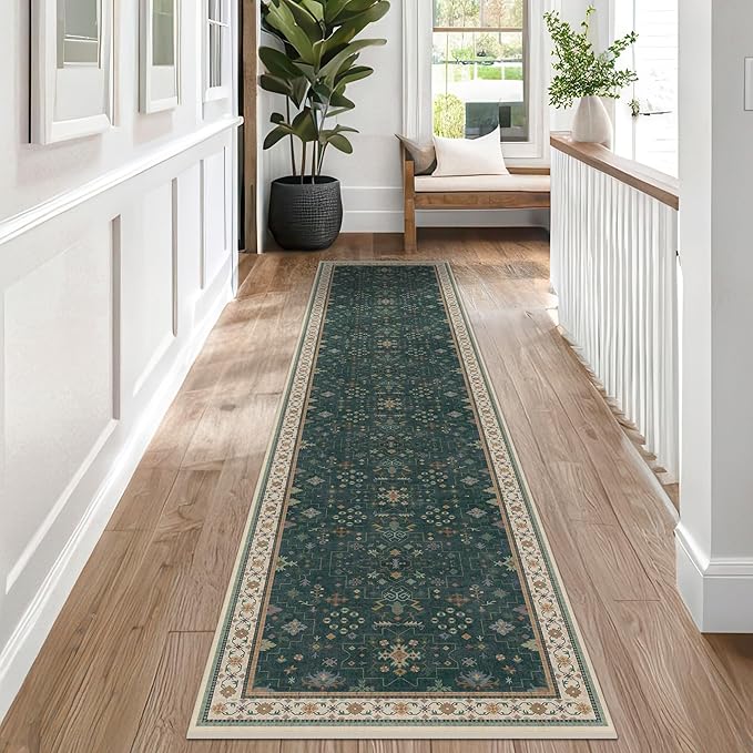 Dark Green Kitchen Rug 12 ft Long - Image 5
