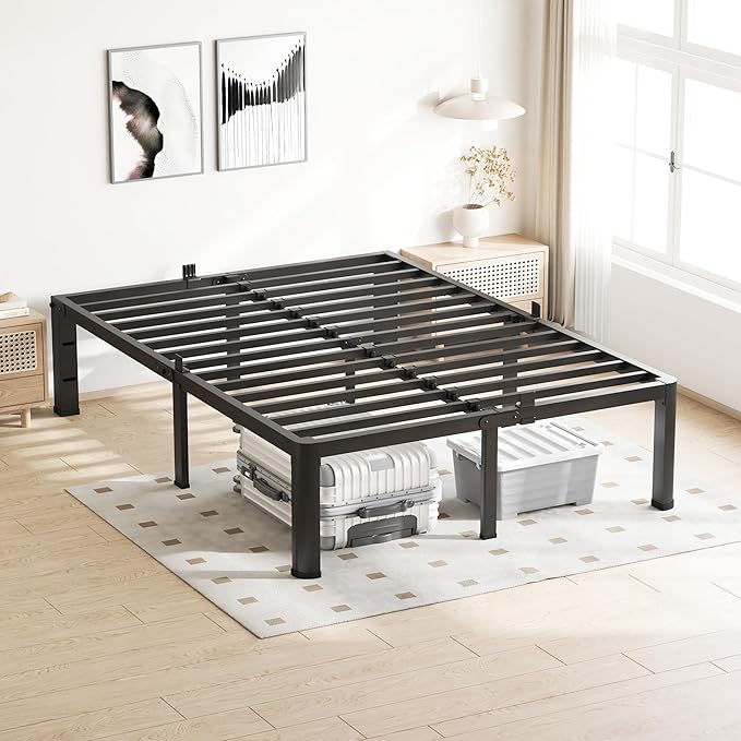 20 Inch King Size Bed Frame, 3500Lbs Heavy Duty Metal Platform - Image 2
