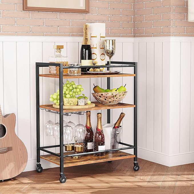 HOOBRO Bar Cart for The Home, Serving Cart - Image 3