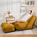 Bean Bag Chair with Ottoman, Comfy Bean Bag Sofa with Memory Foam, Lazy BeanBag by Cvortll