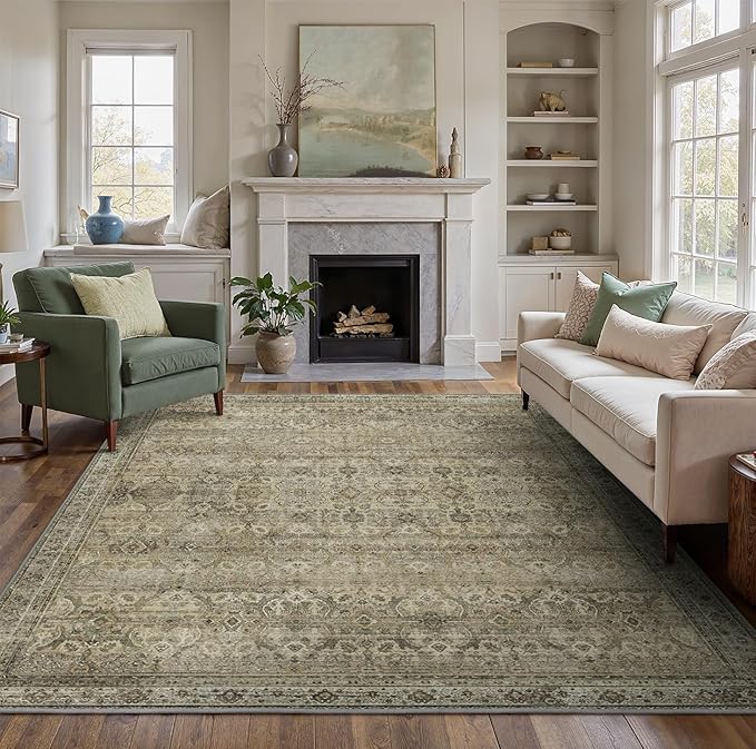 8X10 Area Rugs Machine Washable Rugs by BESBLEE