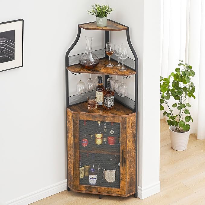 GarveeHome Corner Wine Cabinet - Image 8