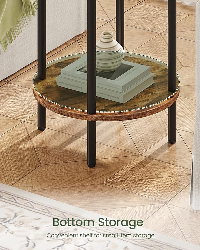 Round Side Table, 2-Tier End Table, Small Side Table - Image 6