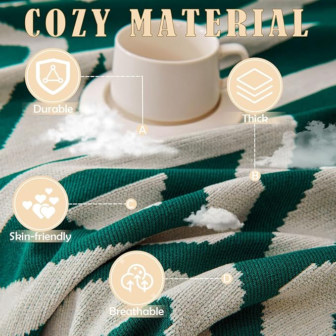 HANDONTIME Couch Cover Boho Sofa Covers Washable Forest Green Dog Covers - Image 4
