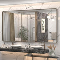 66x36 Inch Bronze Bathroom Mirror, Brushed Bronze Metal Frame Mirrors by CHARMOR