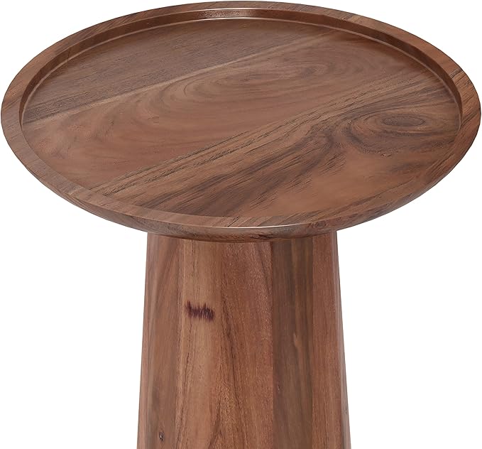 SIMPLIHOME Dayton SOLID ACACIA WOOD 13 inch Wide Round Contemporary Wooden - Image 4