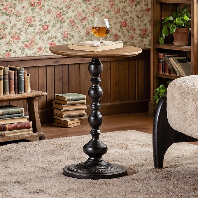 Round End Table, Framhose Small Side Table by YUIlili