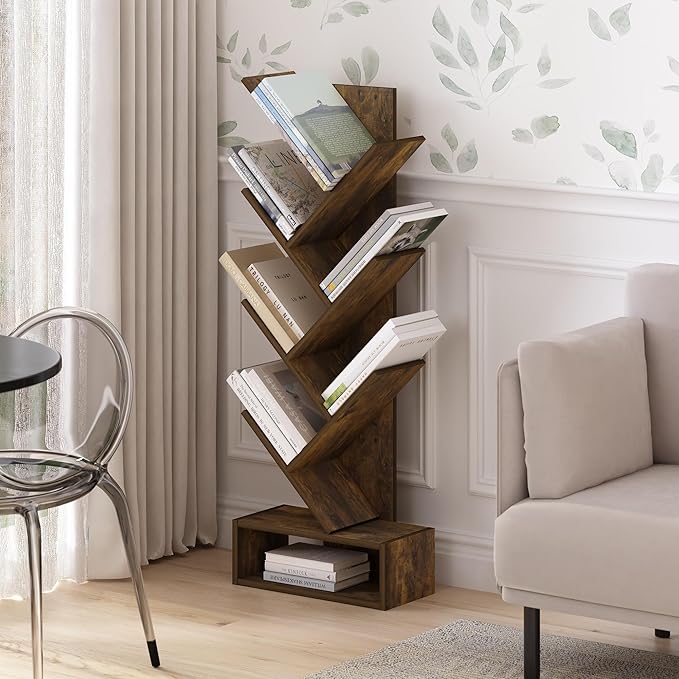 Furinno Tree Bookshelf 7-Tier Floor Standing Tree Bookcase - Image 2