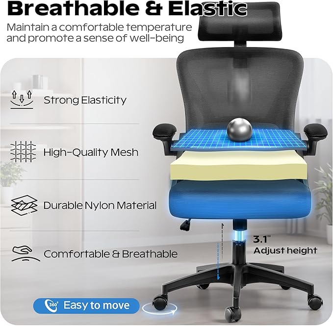 Ergonomic Office Chair, Home Office Desk Chair - Image 6