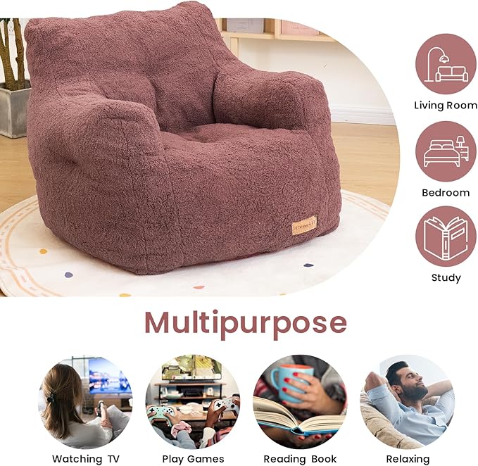 Bean Bag Chair with Filler, Bean Bag Sofa with Tufted Soft Stuffed Filling - Image 7