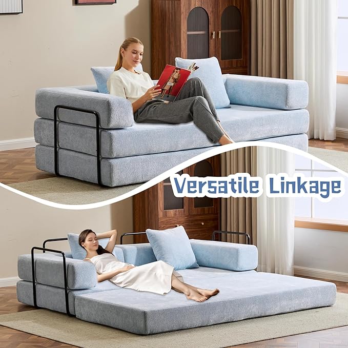 Convertible Sofa Bed, Compression Futon Sofa - Image 7