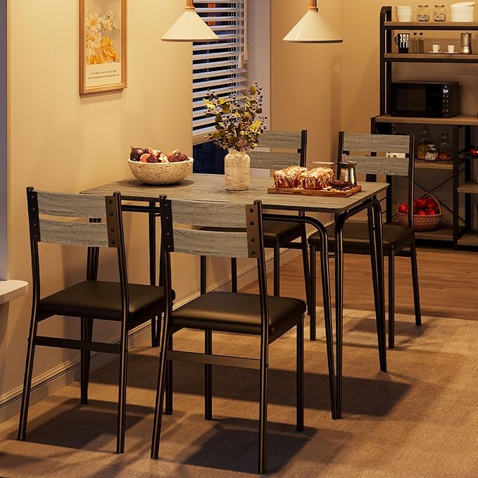Dining Table for 4, Small Table and Chairs Set of 4, Square Dinette Set for 4 - Image 3