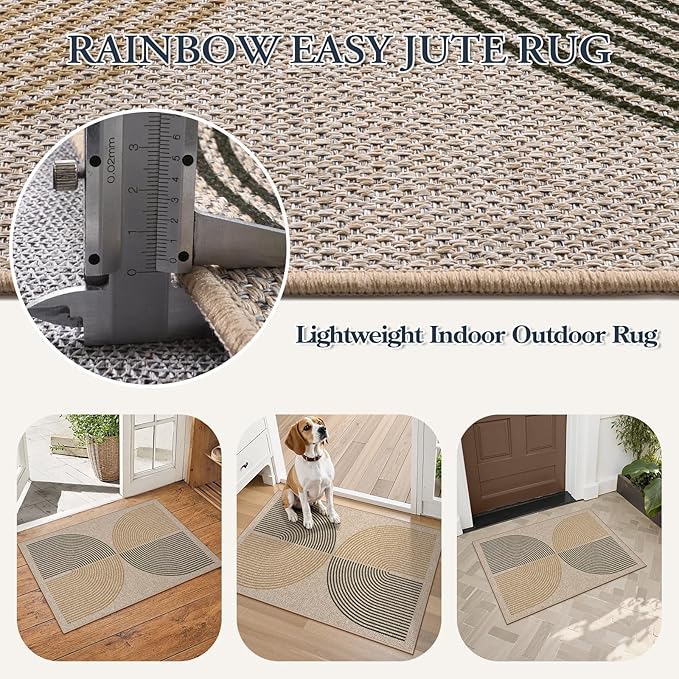 Lahome Rainbow 20"x32" Door Mat Indoor Entrance, Small Indoor Outdoor Door Easy - Image 4