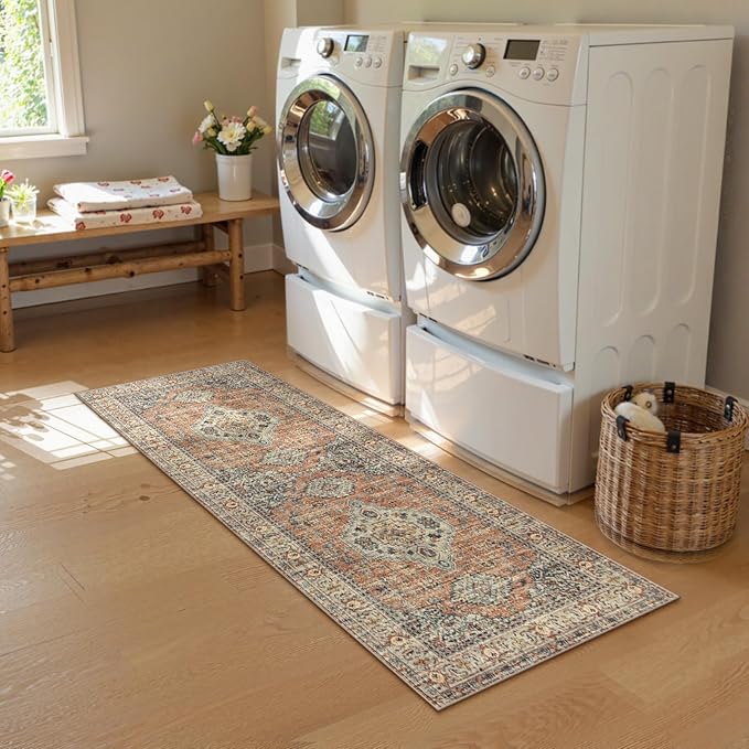 Lahome Oriental Washable Runner Rug, 2x6 Runner Rugs - Image 4