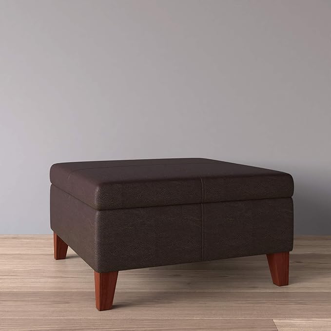 Homepop Home Decor |K2380-E155 | Luxury Large Faux Leather Square Storage - Image 6