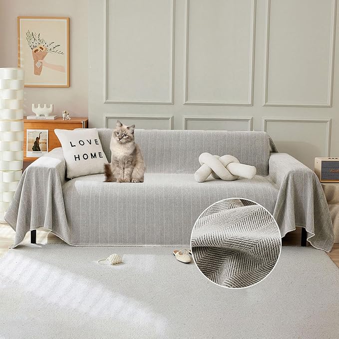 STACYPIK Silver Gray Sofa Cover by STACYPIK