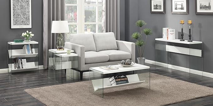 Convenience Concepts SoHo Glass Modern Living Storage Shelf, Contemporary - Image 6