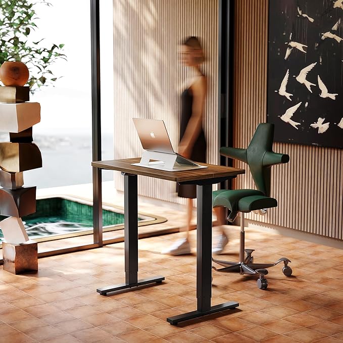 HUANUO 32" Small Electric Standing Desk Adjustable Height, 4 Memory Height by HUANUO