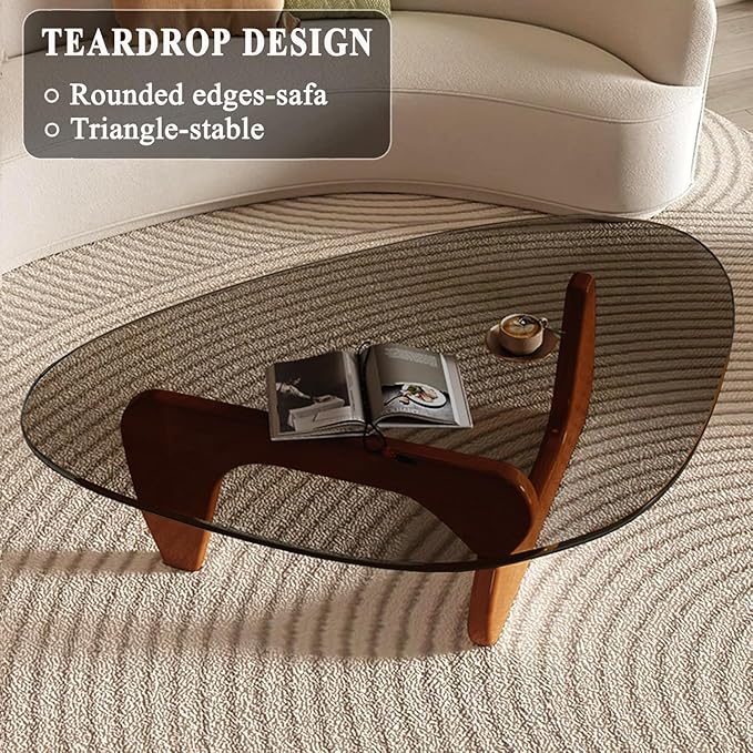 Modern Glass Coffee Table for Living Room, Small mid Century Modern Coffee Table - Image 4