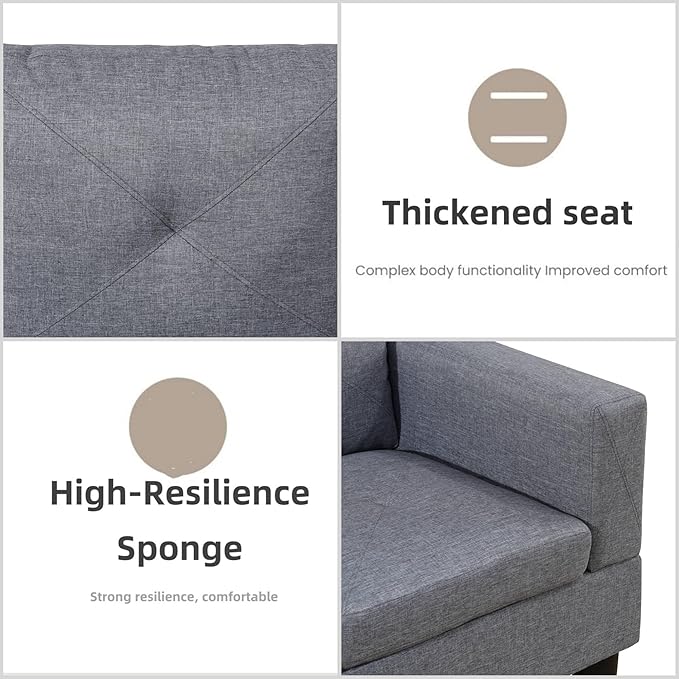 L Shaped Sectional Couch Sofa, Modern Couches - Image 5