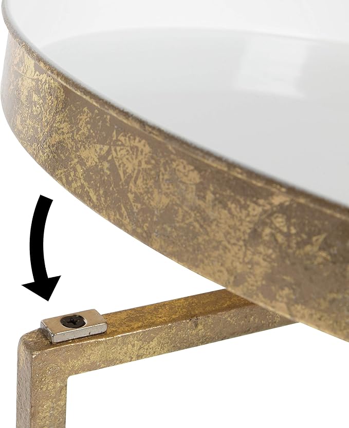 Kate and Laurel Celia Round Metal Foldable Tray Accent Table - Image 6