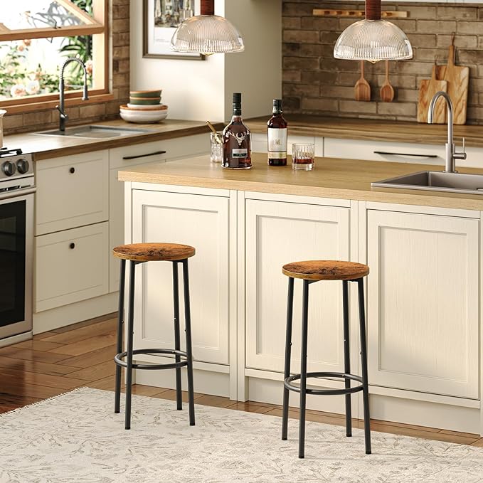 HOOBRO Bar Stools Set of 4, Counter Height Stools, Kitchen Round Height Stools - Image 6