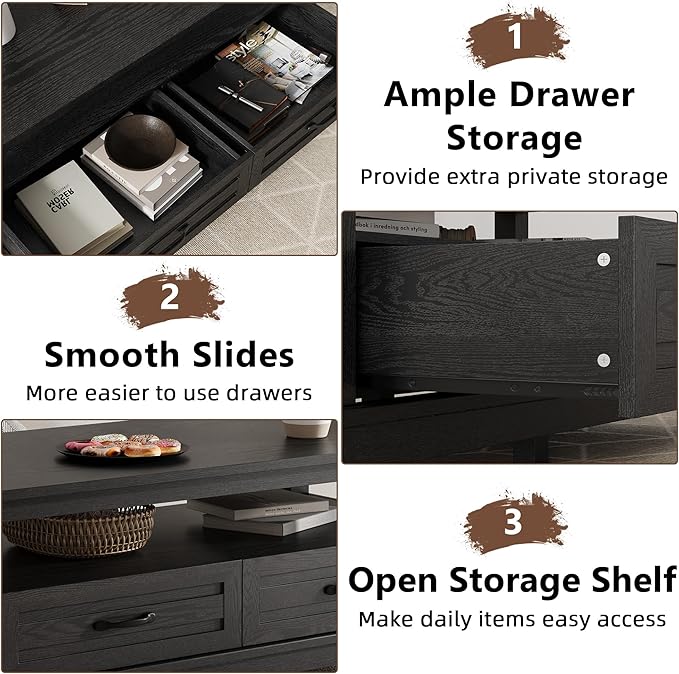 GarveeHome Farmhouse Coffee Table - Image 5