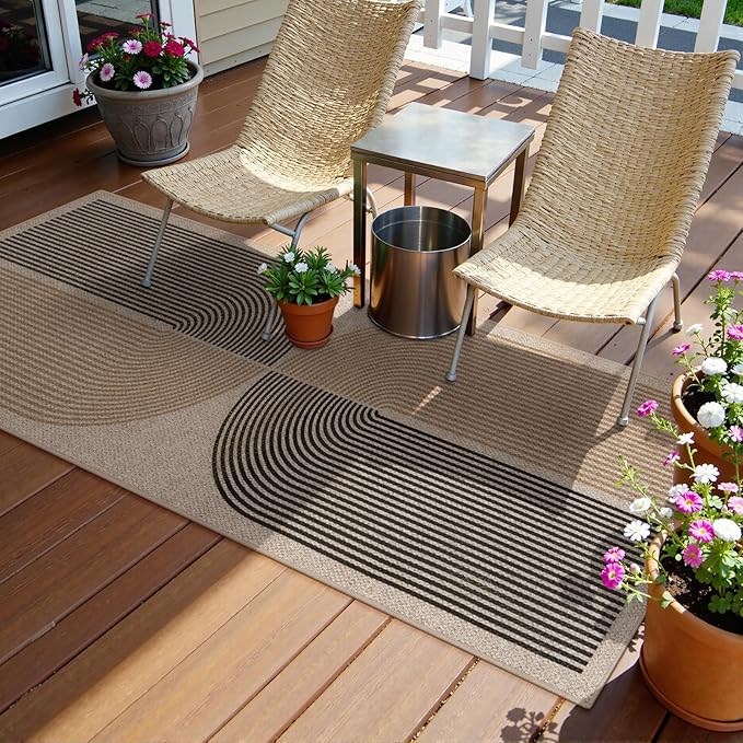 Lahome Modern Rainbow Easy Jute Rug, 2x6 Kitchen Runner Washable Rug Runners - Image 7