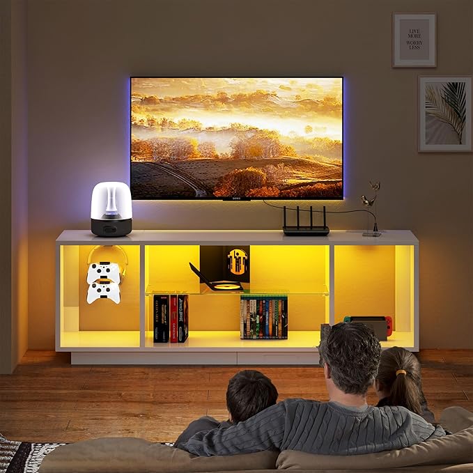DlandHome LED TV Stand for TVs up to 60inch, Entertainment Center - Image 5