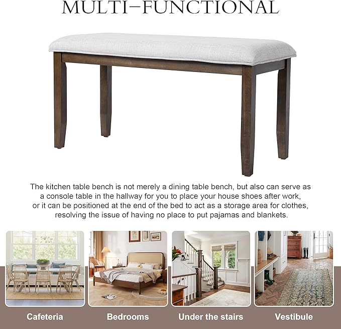 Merax Upholstered Dining Bench, - Image 5