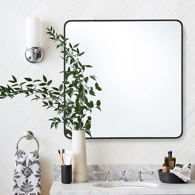 30x30 Inch Rectangle Bathroom Mirror by Bonverre