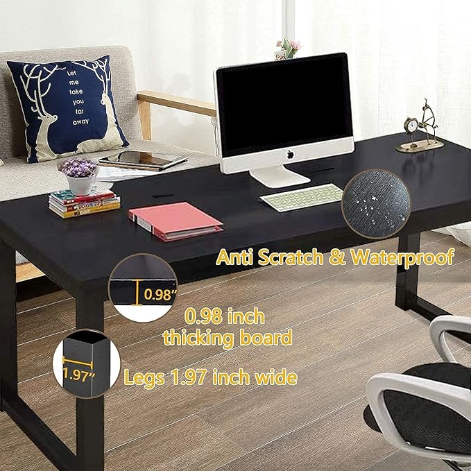 NSdirectModern Computer Desk 63 inch Large Office Desk Writing Study Table - Image 9