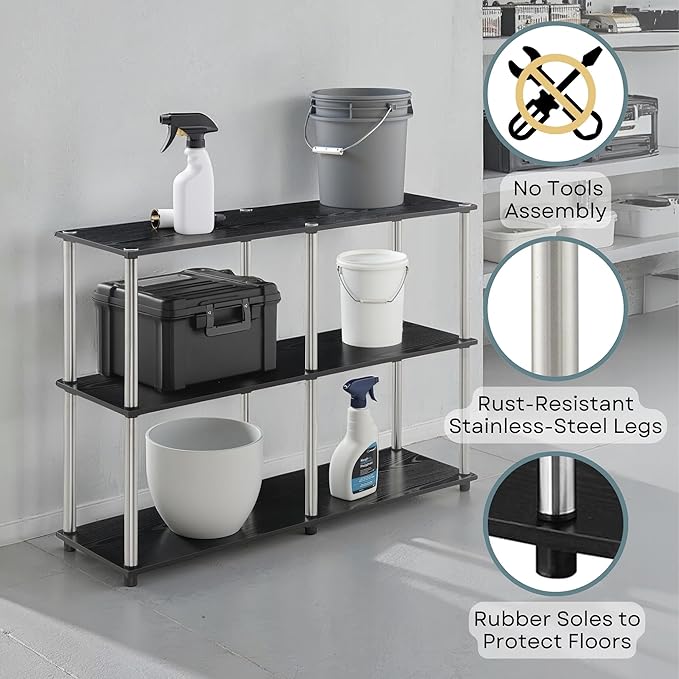 Convenience Concepts Designs2Go No Tools 3 Tier Wide Console Table 42" - Image 6