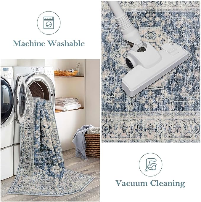Lahome Oriental Small Area Rug, 2x4 Washable Entryway Rug Non-Slip Ultra-Thin - Image 5