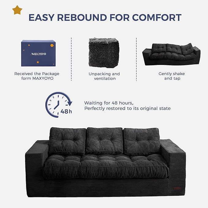 MAXYOYO 3 Seater Couch for Living Room, Boneless Couch - Image 6