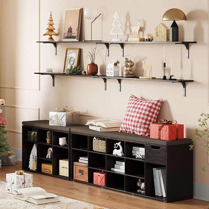 DINZI LVJ Shoe Bench, Entryway Storage Bench - Image 7